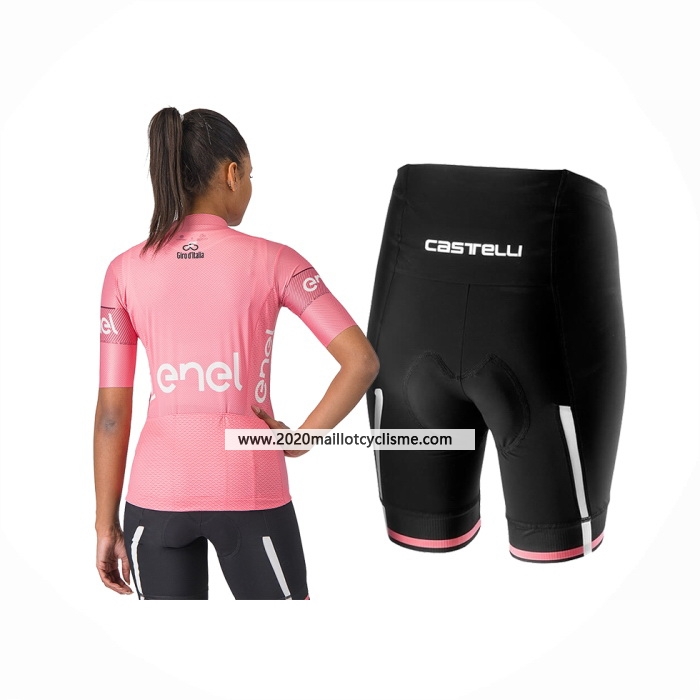 2024 Maillot Cyclisme Femme Giro D'italia Rose Manches Courtes Et Cuissard